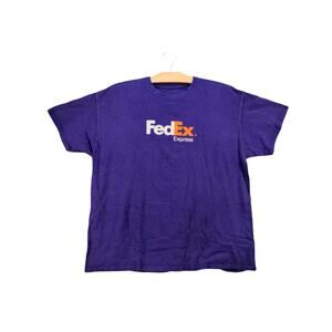 FedEx Federal Express Who We Are T Shirt Size XL Purple Graphic
